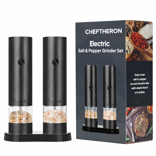 Cheftheron GrindPro™ Electric Salt & Pepper Mill Set